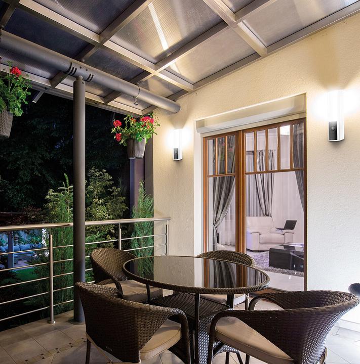 Immagine prodotto VisorTech Lampada da parete per esterni a LED e telecamera WLAN 2K (1000 lm, IP65)