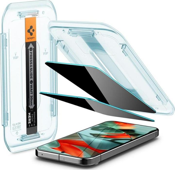Actual product image Spigen GLAS.tR EZ Fit | Privacy Pixel 9 Screen Protector 2-Pack (2 Piece, Google Pixel 9 Pro XL)