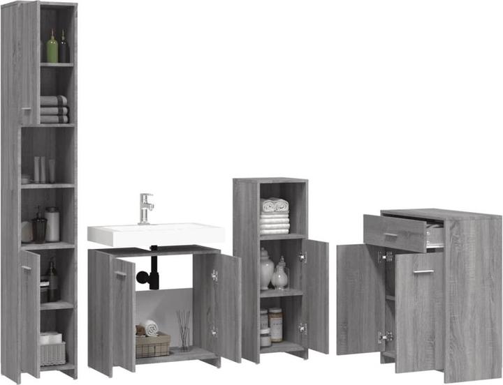 Immagine prodotto VidaXL Badmöbel Set Badezimmermöbel Set Badezimmerschrank 4 tlg. Grau Sonoma