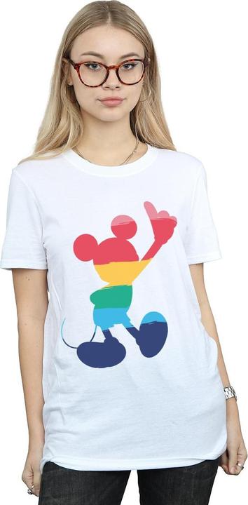 Actual product image Disney Womens/Ladies Mickey Mouse Rainbow Pose Cotton Boyfriend T-Shirt (M)