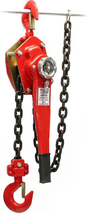 Actual product image Wiltec Chain Block with 3000kg Loading Capacity and 1.5m Chain Length, Hoist for Forestry, Garages, etc.