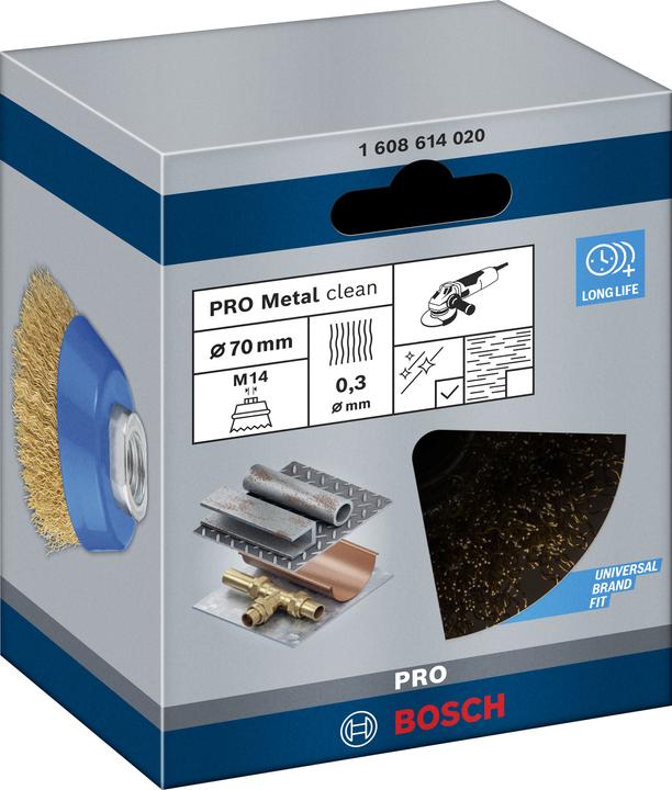 Produktbild Bosch Professional Zubehör PRO Metal clean Topfbürste, 70 x 0,3 mm, Gewinde (0.3 mm)