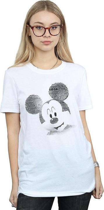 Actual product image Disney Womens/Ladies Mickey Mouse Face Cotton Boyfriend T-Shirt (3XL)