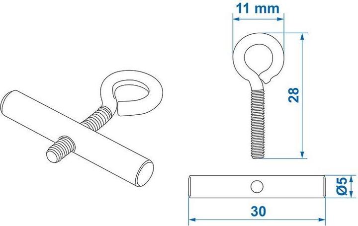Produktbild ProPlus Kederöse 5/6mm Set von 2 Stück