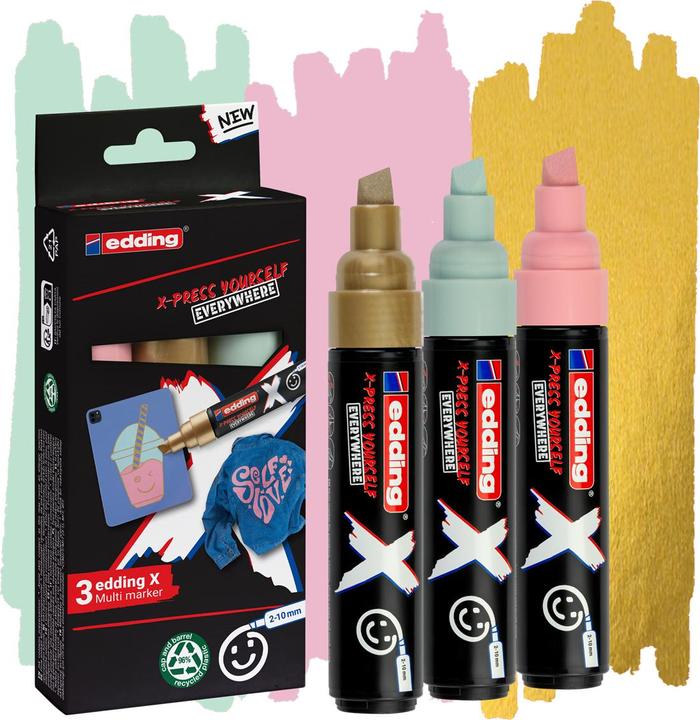 Image du produit Edding 6900 X Multimarqueurs, lot de 3 (Couleur pastel, 10 mm, 3 x)