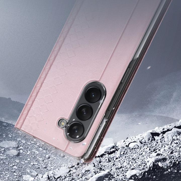 Produktbild Dux Ducis Samsung Galaxy Z Fold5 5G Bril Wallet Flip Ledertasche - Rosa (Samsung Galaxy Z)
