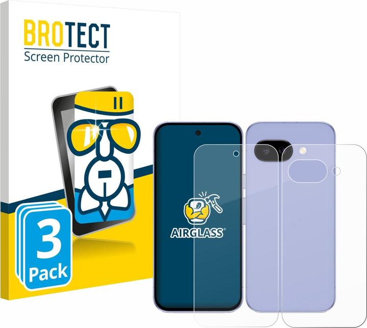 Produktbild BROTECT Schutzglas Schutzfolie Displayschutz Display Schutz Glas Folie klar (3 Stück, Google Pixel 9a)