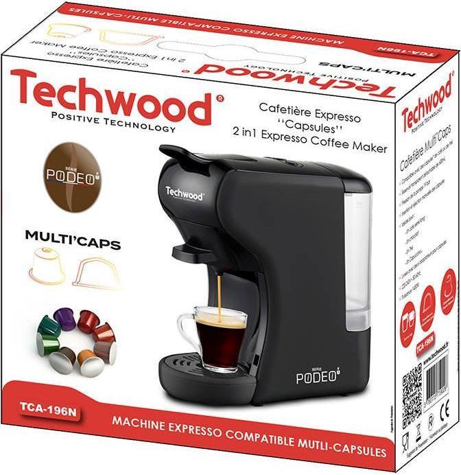 Produktbild Techwood Capsule coffee maker TCA-196N (black) (NESCAFÉ Dolce Gusto)