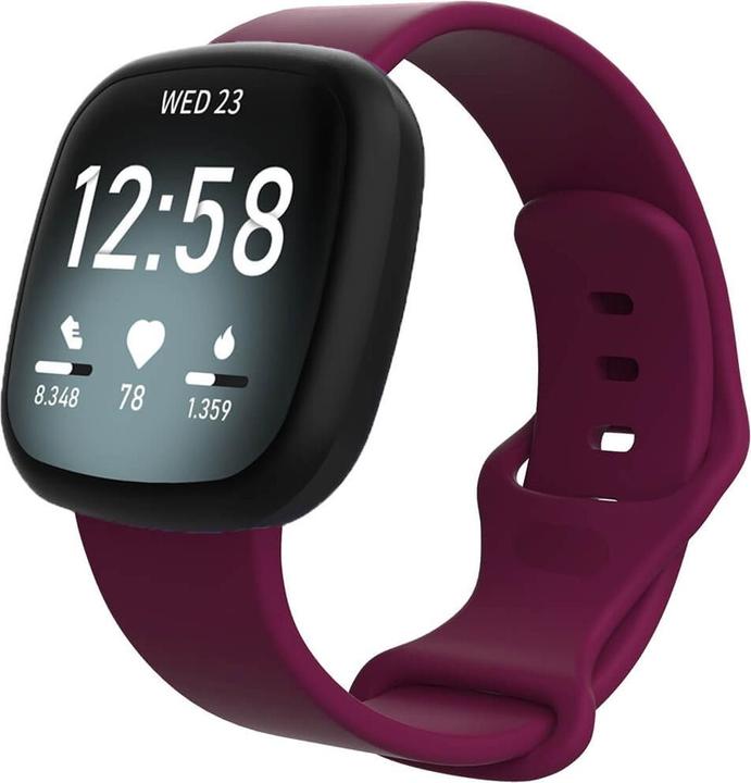 Produktbild Cover-Discount Fitbit Versa 4 / Sense 2 - Silikon Ersatzarmband weinrot (Silikon, Versa 3, Sense)