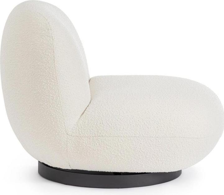 Actual product image Bizzotto Swivel armchair Margot white boucle