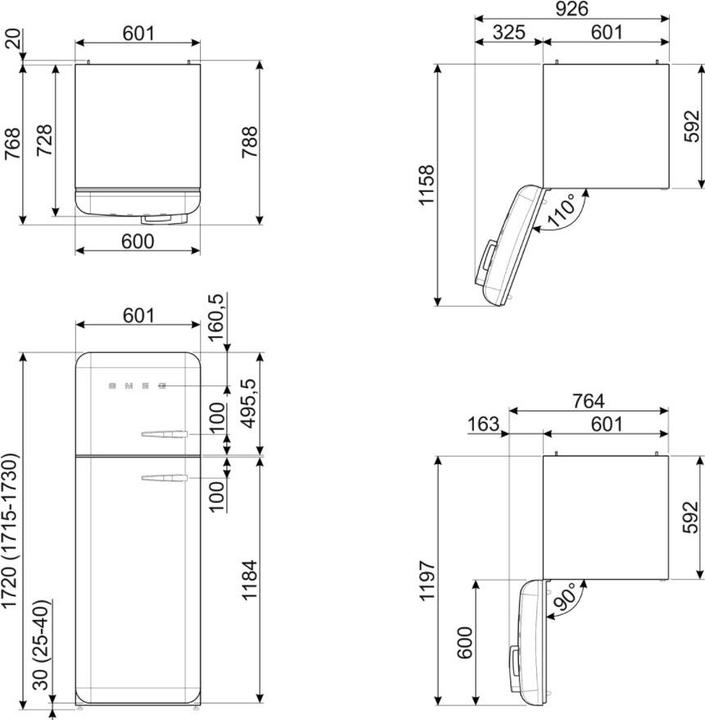 Produktbild Smeg FAB30LCR5 (294 l)