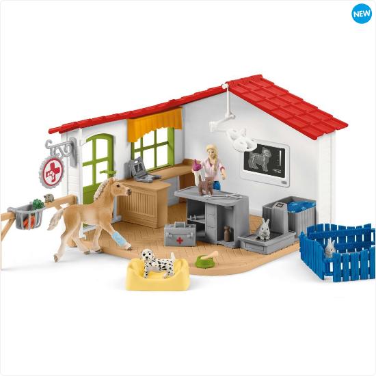 Produktbild Schleich Tierarzt-Praxis mit Haustieren