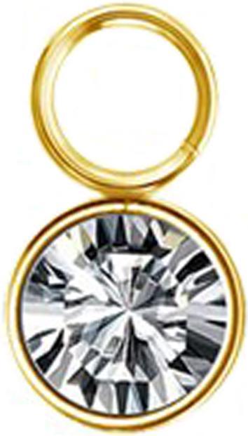 Actual product image Star Piercing Pendant gold-plated crystal silver (Surgical steel 316L)