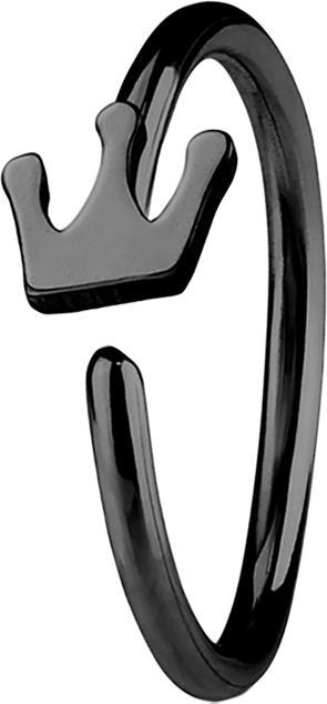 Actual product image Star Piercing Micro Piercing Ring with Crown black (Surgical steel 316L, without brass)