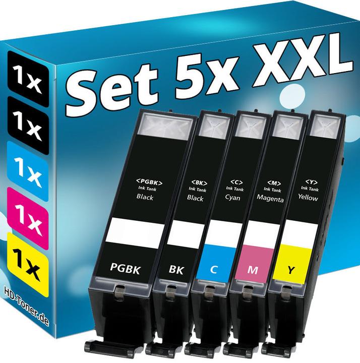 Produktbild Druckfuxx 5x XL Patronen mit CHIP für CANON PIXMA IP7250 MG5450 MG5550 MG6450 MX (M, Y, BK, C)