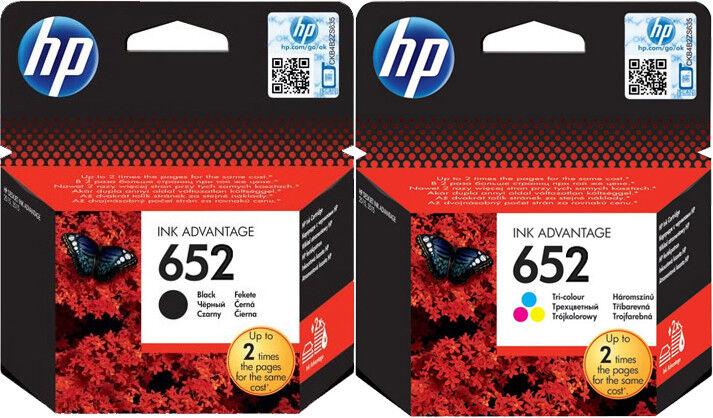 Actual product image HP 652 Drucker Patronen Set DeskJet Advantage 3636 3835 4535 4675 Original