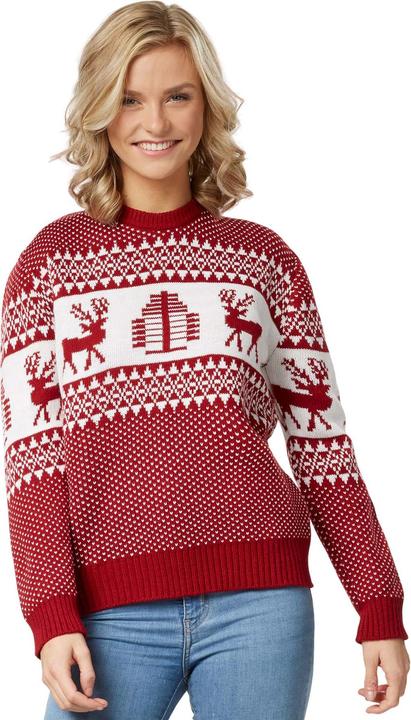 Produktbild tectake Weihnachtspullover Winterwunderland rot-weiss für Frauen (XXL)