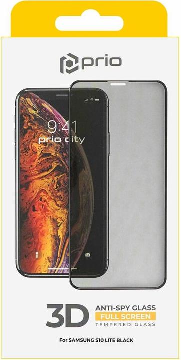 Actual product image prio 3D Anti-Spy Tempered Glass for Samsung S10 Lite black (1 Piece, Samsung Galaxy S10 Lite)