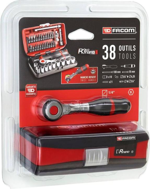 Actual product image Facom Socket wrench set (9 mm, 11 mm, 5.5 mm, 12 mm, 6 mm, 8 mm, 10 mm, 13 mm, 7 mm, 14 mm, 5 mm)