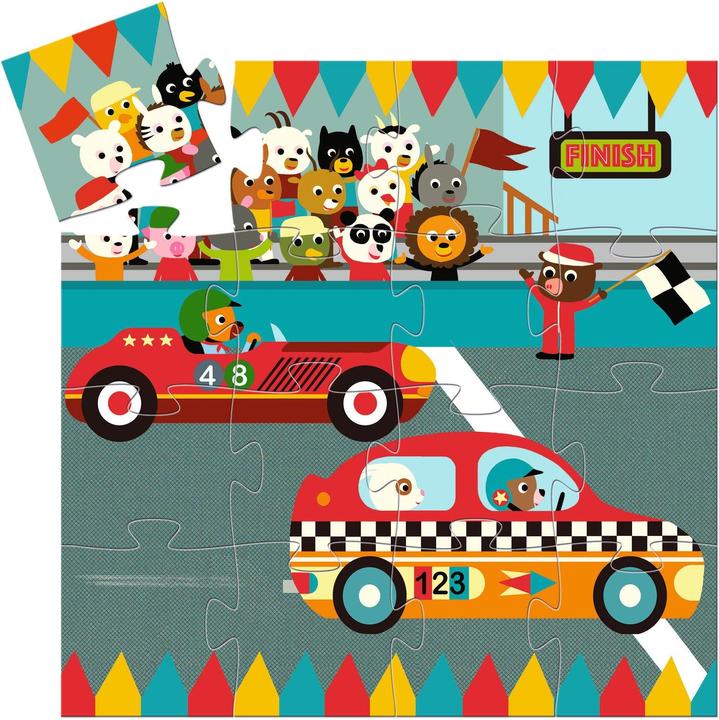 Actual product image Djeco Race car (16 pieces)