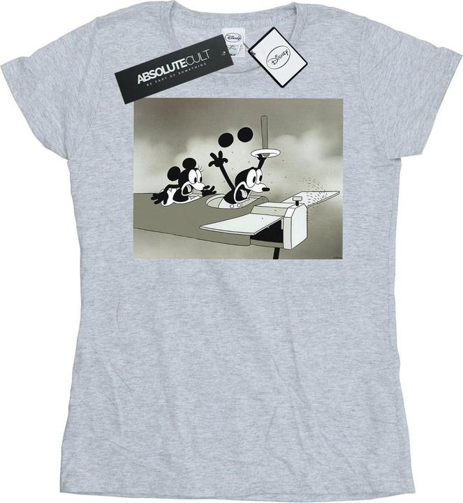 Actual product image Disney Womens/Ladies Mickey Mouse Crazy Pilot Cotton T-Shirt (XL)