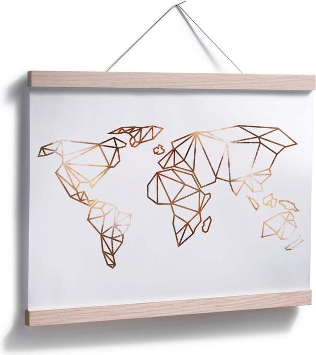 Produktbild Trenddeko Origami Weltkarte - Kupferoptik (30 x 24 cm)