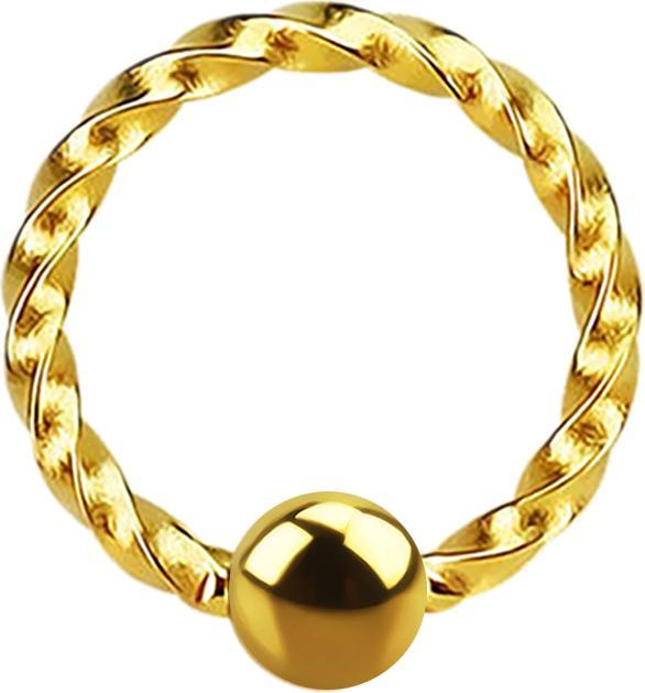 Immagine prodotto Star Piercing Anello di chiusura a microsfera intrecciato placcato oro (senza ottone, Acciaio chirurgico 316L)