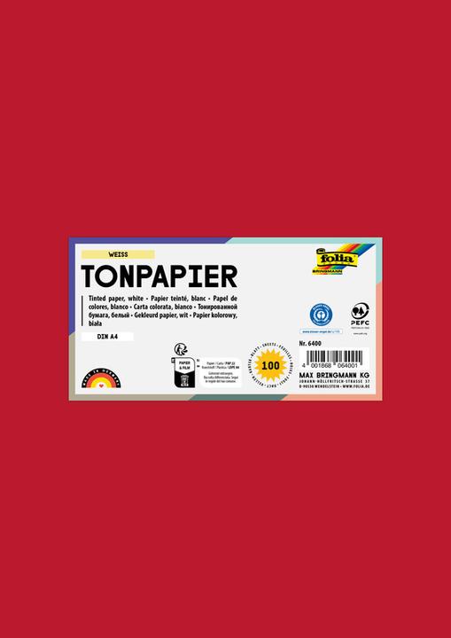 Produktbild Folia Tonpapier, DIN A4, 130 g/qm, ziegelrot (130 g/m², 1 x)
