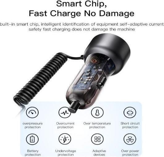 Image du produit Yesido Y57 Chargeur de voiture super rapide 50W avec câble Lightning