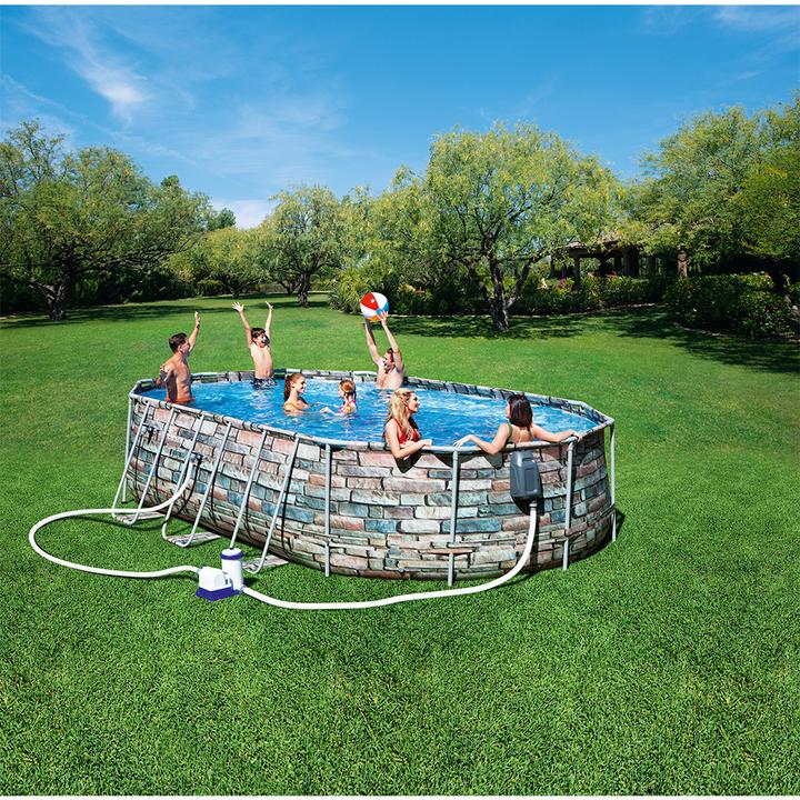 Immagine prodotto Bestway Set Pool Power Steel Comfort Jet Series 610 x 366 x 122 cm (610 x 366 x 122 cm)