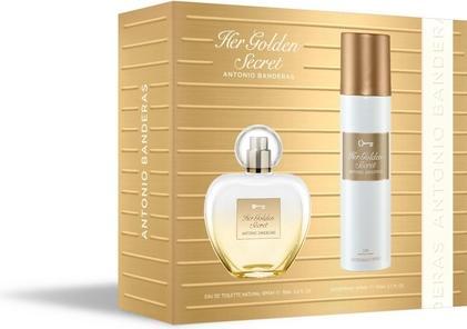 Produktbild Antonio Banderas Banderas Perfumes Her Golden Secret Gift Set für Frauen EDT 80ml + Deodorant 150ml Fruity Floral (Parfum set)