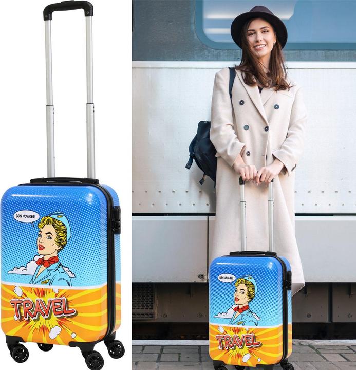 Produktbild ProWorld Trolley, Hartschalenkoffer, Retro-Design (27 l)