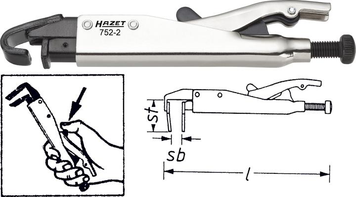 Produktbild HAZET Grip-Zange 752-2 (205 mm)
