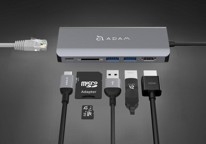 Image du produit Adam Elements Casa Hub A01 USB-C (000065) station grise (USB-B, 6 Ports)