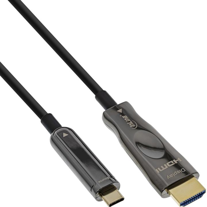 Actual product image InLine USB Ekranas AOC cable, USB type C plug to HDMI plug (DP Alt mode), 15 m (15 m, HDMI)