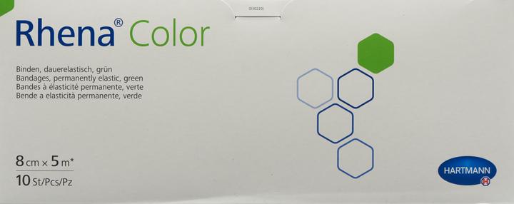 Produktbild Rhena Color Elastische Binden 8cmx5m grün offen