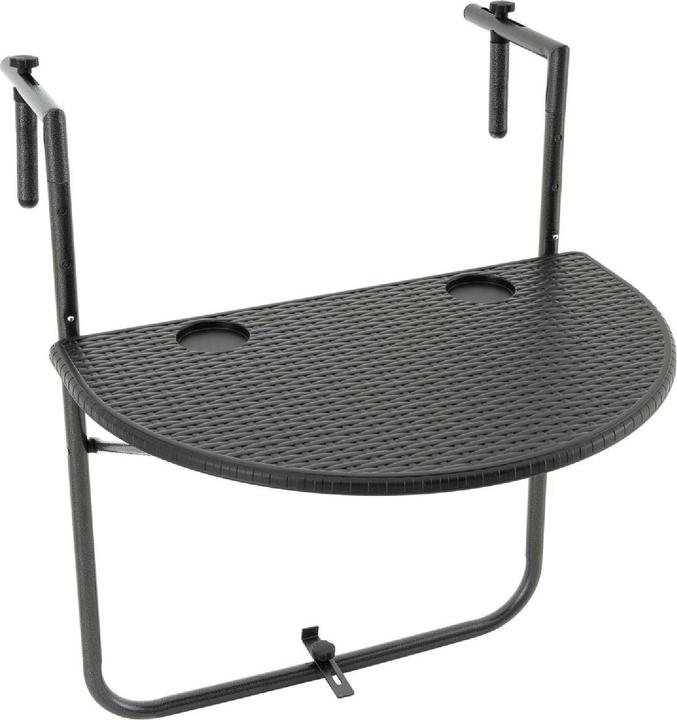 Produktbild VCM Balkonhängetisch Balkontisch Wandklapptisch Hängetisch stabil 59x40 cm schwarz (59 cm)