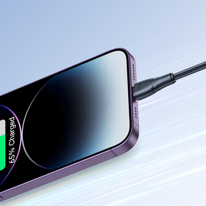 Productafbeelding Joyroom S-CL020A11 Surpass Series 20W Type-C naar Lightning Snel Opladen Datakabel 0,25m-Zwart (0.25 m, USB 2.0)