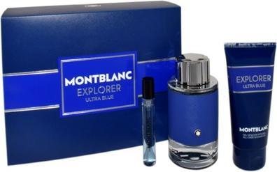 Montblanc Set Explorer Ultra Blue - Eau De Parfum da 100 ml, Spray da viaggio da 75 ml, Gel doccia da 100 ml