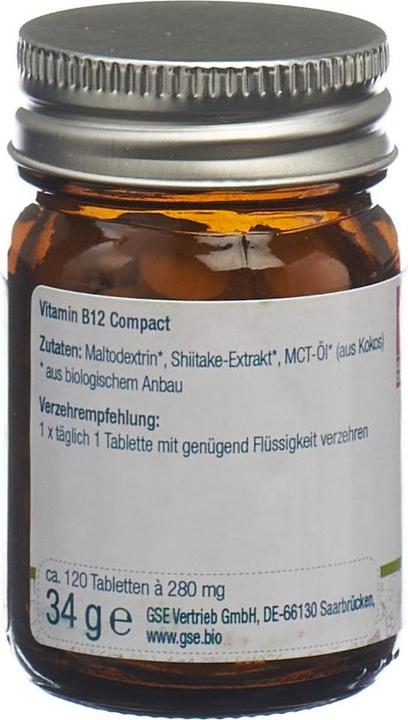 Image du produit GSE Vitamine B12 Compact bio cpr (120 pièce(s), Cachets, 123 g)