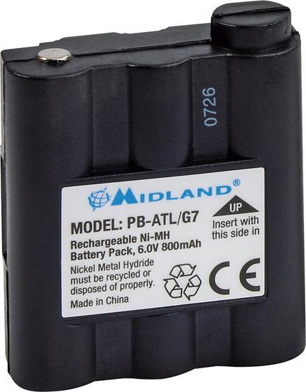 Midland PB-ATL/G7 - Batteria/Batteria - Nero - G7 G9 - Nickel Metal Hydride (NiMH) - 800 m