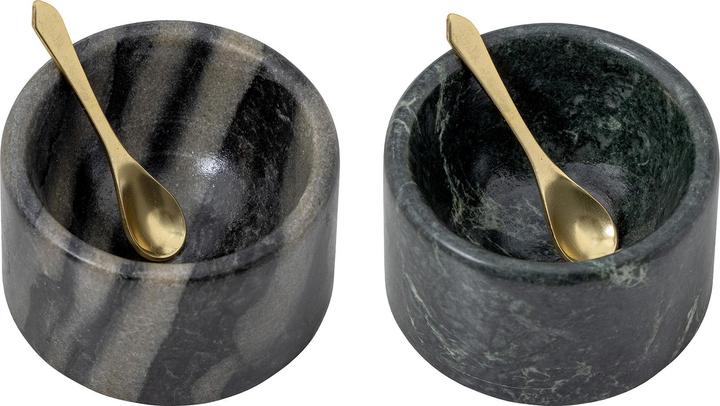 Produktbild Bloomingville Maloue Salt & Pepper Jar w/ Spoon, Green, Marble (Salz, Pfeffer)