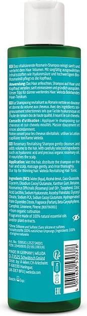 Nährwerte und Zutaten Weleda Rosmarin (250 ml, Flüssiges Shampoo)