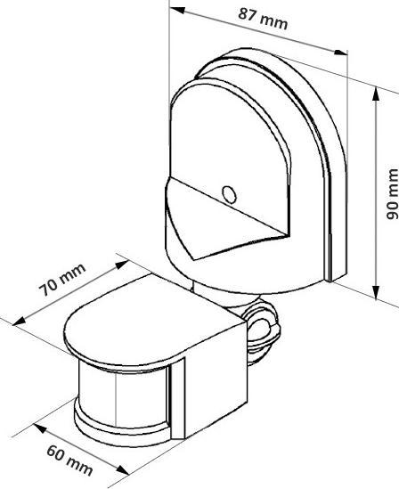 Immagine prodotto Maclean Ścienny czujnik ruchu i zmierzchu 180° max. 1200W czarny MCE25 B (12 m)