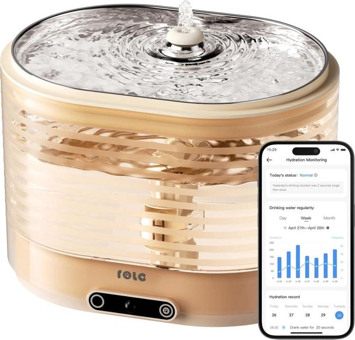Produktbild NoName Rola Fountain – kabelloser Trinkbrunnen/Wasserspender mit Filter für Katzen