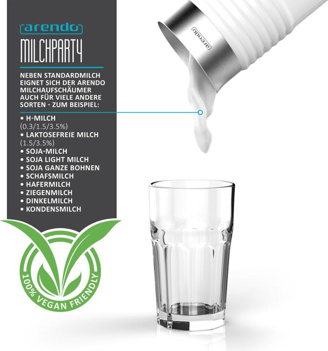 Produktbild Arendo Milchaufschäumer MILKLOUD White (20 cl)