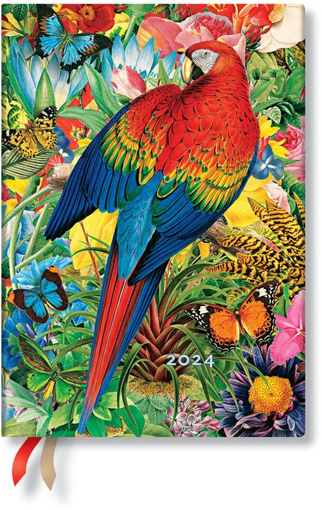Image du produit Paperblanks PAPERBLAN Agenda Jardin tropical 2025 DHD6020 1W/2S HOR Midi HC FR 13x18cm (13 x 18 cm, Allemand)