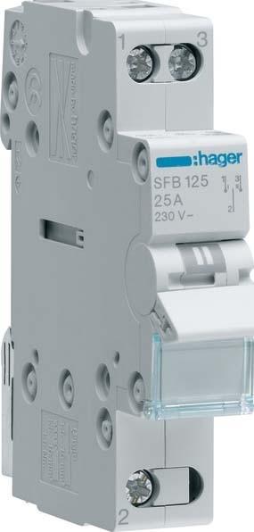 Image du produit Hager HAG SFB125 Interrupteur de groupe 1P 25A central Arrêt