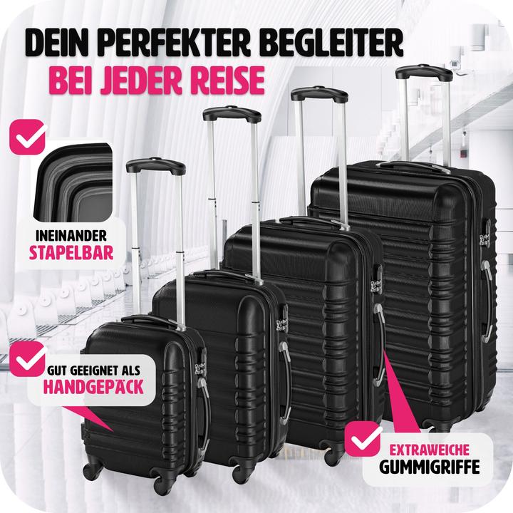 Produktbild tectake Hartschalenkofferset (106 l, Handgepäck (bis 50l), M (50 - 90l), L (90 - 115l), XL (ab 115l))