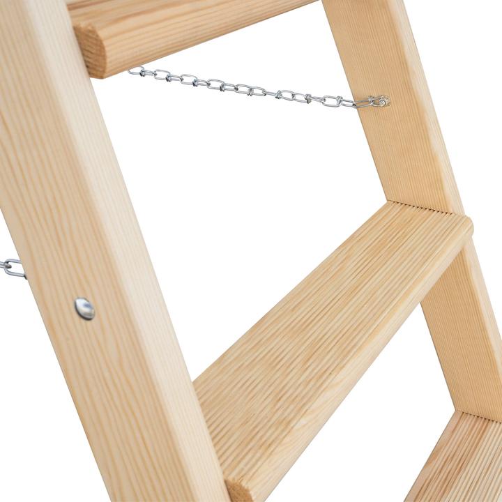 Immagine prodotto Munk Scala a libro a gradini in legno, salita su ambo i lati, 2 x 6 gradini, altezza (Scala doppia, 163 cm)
